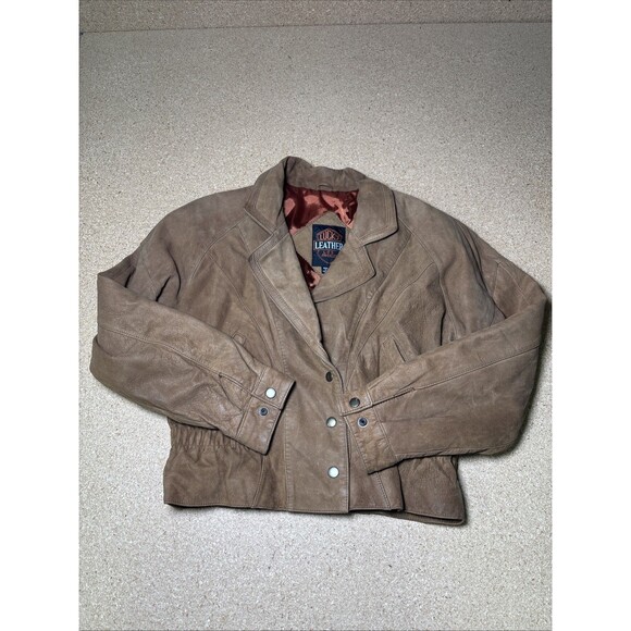 Lucky Leather Los Angeles Jackets & Blazers - Vintage Lucky Leather LOS ANGELES Women's Brown Fringe Leather Jacket Coat Sz S